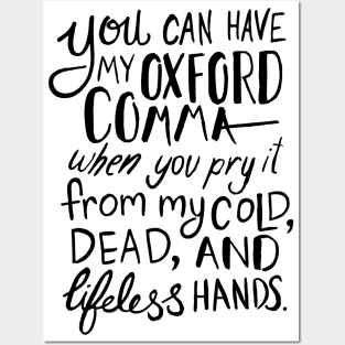 Oxford Comma Grammar Joke Posters and Art